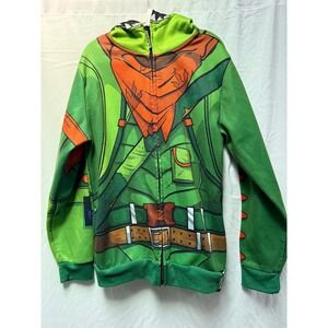 Fortnite Boys I AM REX Full Zip Mask Hoodie Jacket Dinosaur Cosplay Green Size M